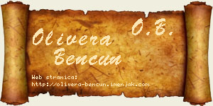 Olivera Bencun vizit kartica